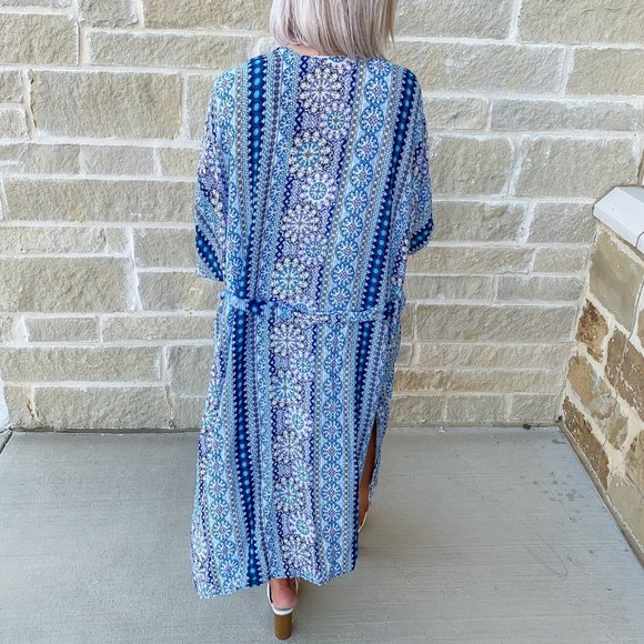 California Coast Kimono Duster Blue - Picture 2 of 7